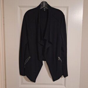 Mossimo Black Handkerchief Jacket with Zipper Pockets